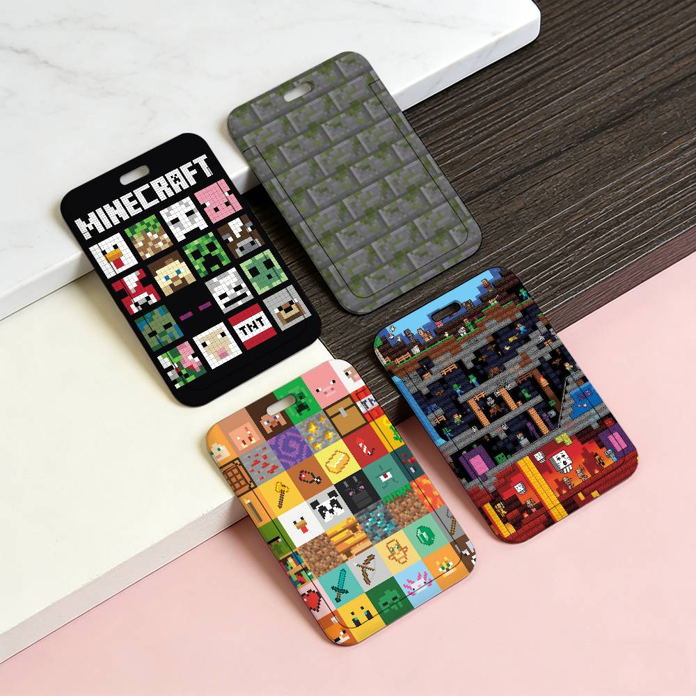 Gaming Console With Minecraft - حامل بطاقات شفاف بتصميم لعبة ماينكرافت