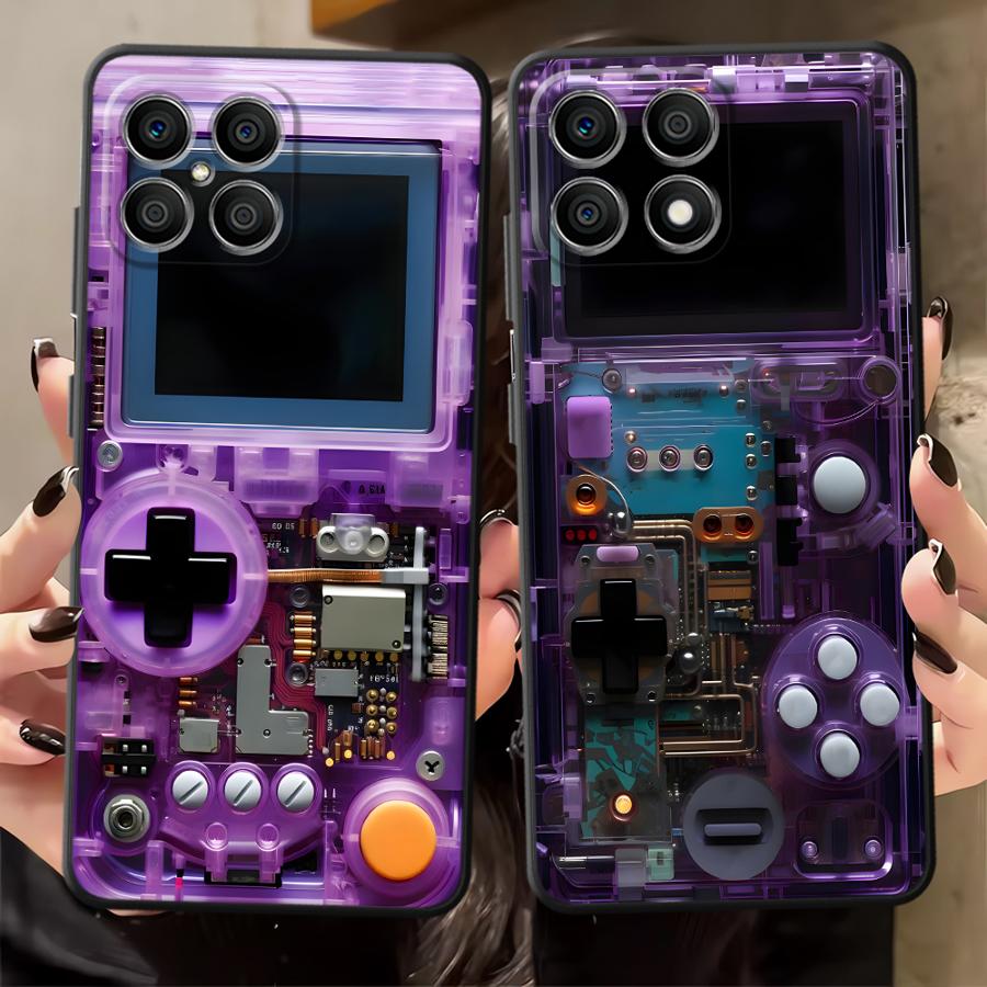 Gaming Console X6 - غطاء هاتف أرجواني بتصميم وحدة تحكم