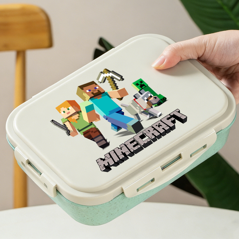 Gaming Console With Minecraft - صندوق غداء بينتو بتصميم ماينكرافت، حاويات