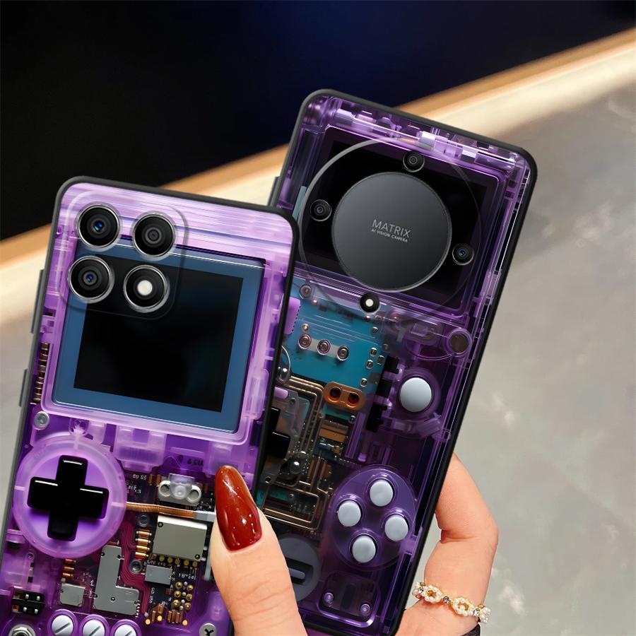 غطاء هاتف أرجواني بتصميم وحدة  - مراجعة Gaming Console X6 وسعره