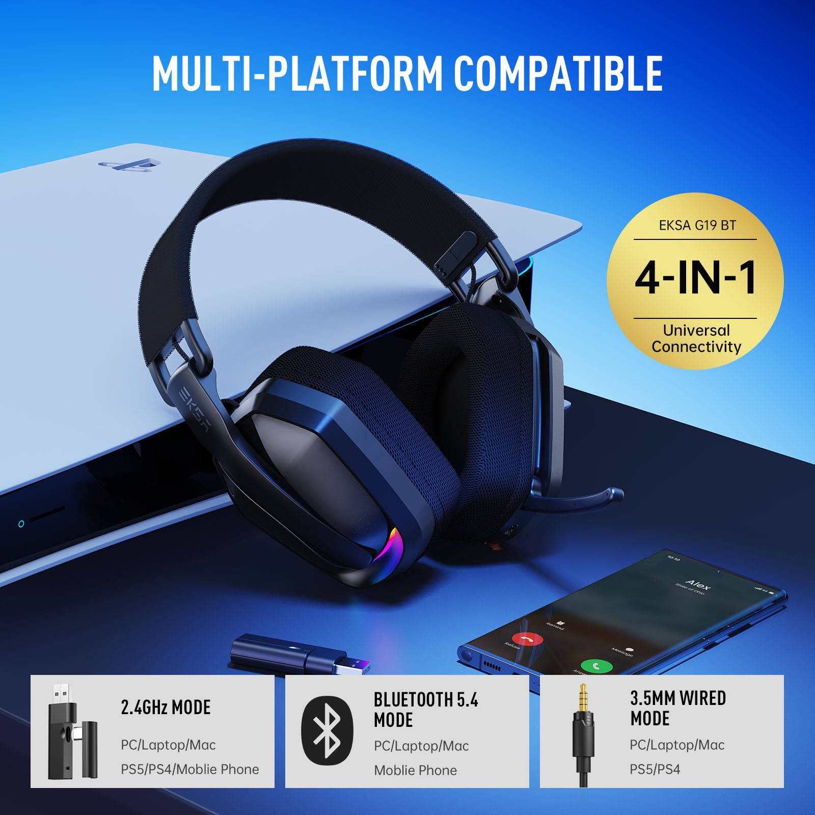 EKSA G19BT 2.4 جيجا هرتز سماعا - مراجعة Gaming Console For Your Phone وسعره